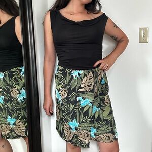Vintage Tropical Print Skirt